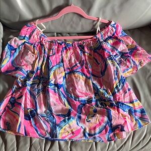 Colorful Off-Shoulder Blouse